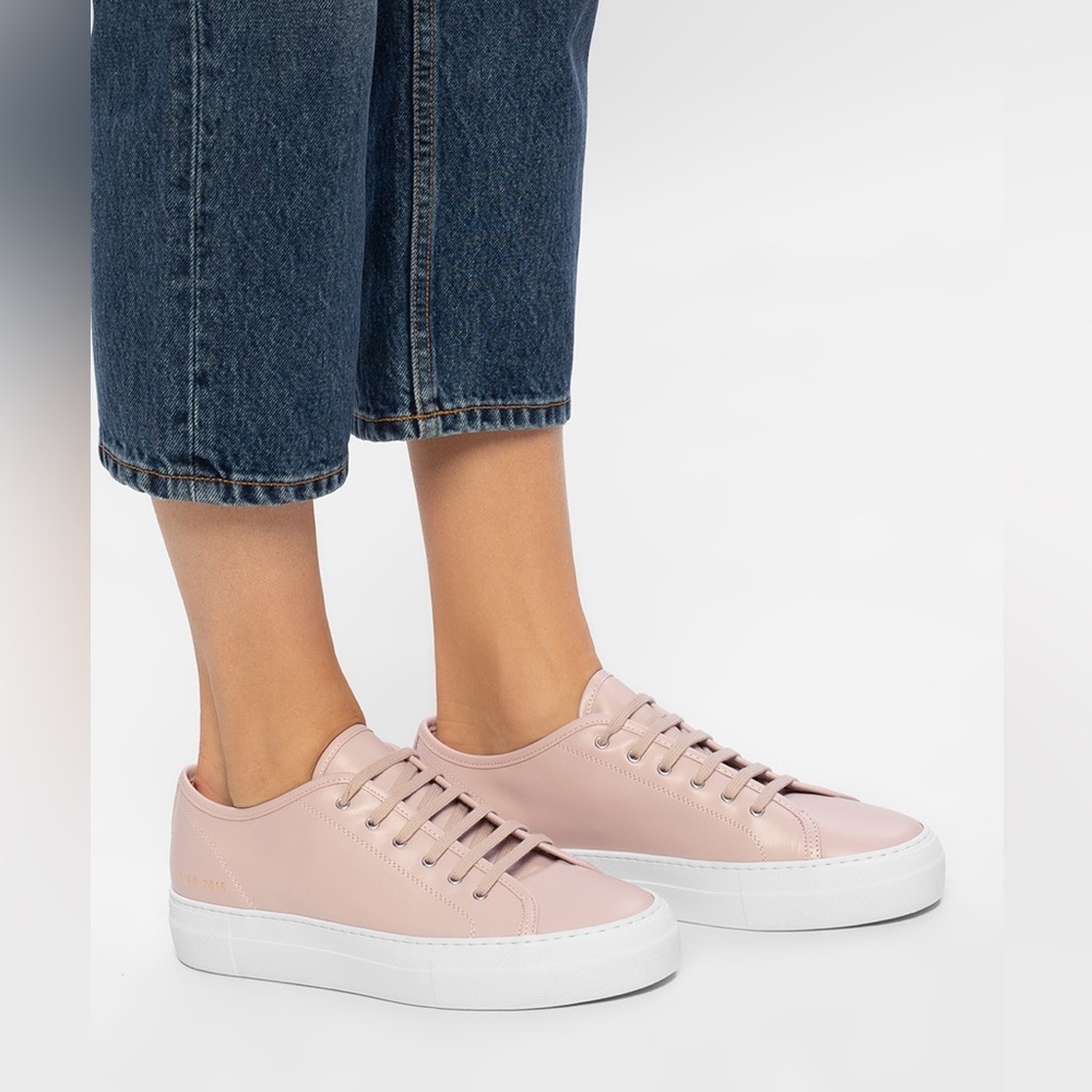 Woman By Common Projects Leather Sneakers in Blush Pink Made in Italy EU 39/US 9